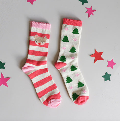 Jolly Christmas 2 Pack Socks (SIZE 6 - 8 YEARS)