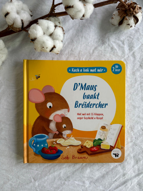Neit Pappbillerbuch mat Klappen: D'Maus baakt Bréidercher