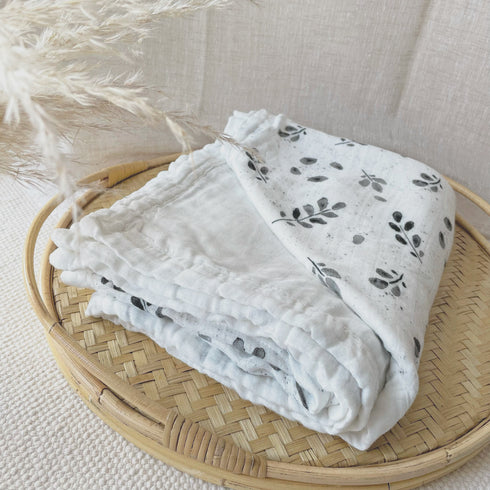 LEAVES BLACK/WHITE - Couvertures premium