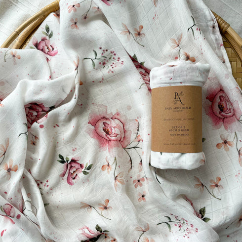 BLOOMING SEASON - Bambus Musselin Tücher / 2er Set