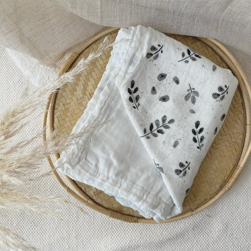 LEAVES BLACK/WHITE - Couvertures premium