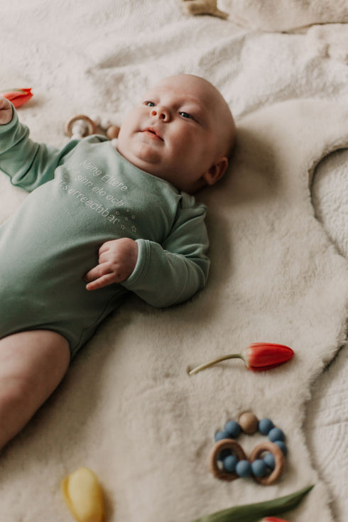 Langarm Bodysuit mit Schrift Print